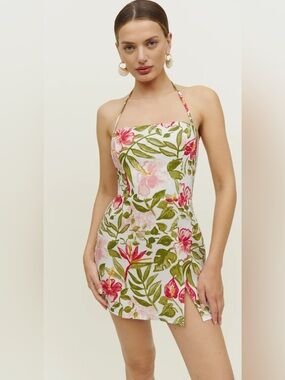 Reformation Linda Linen Dress, Color: Kauai